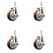 Service Caster 5 Inch 316SS Maroon Polyurethane Swivel 1/2 Inch Threaded Stem Caster Set Brake SS316TS20S514-PPUB-MRN-TLB-121315-4 - alternate 1